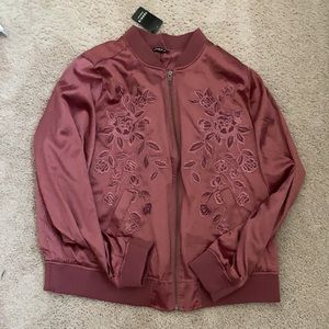 Torrid Mauve satin bomber jacket, NWT $78 Sz2